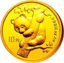 China Gold Panda Gedenkausgabe / Besonderausgabe: 15 Jahre Goldbarrenmünzen-Panda 1996, 10 Yuan (1/10 oz)