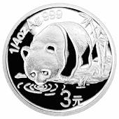 China Silber Panda Gedenkausgabe / Besonderausgabe: 25 Jahre Goldbarrenmünzen-Panda 2007, Satz / Set, 25 x 3 Yuan (1/4 oz)